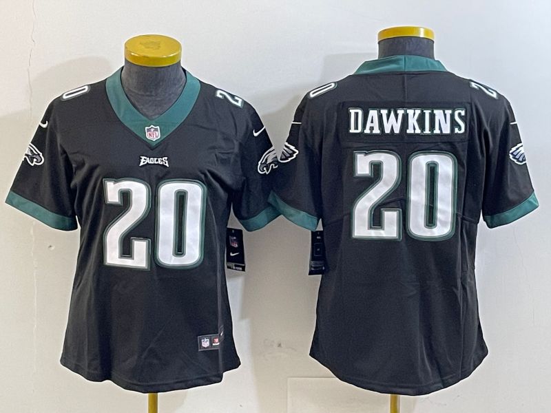 Youth Philadelphia Eagles #20 Dawkins Black 2025 Nike Vapor Limited NFL Jersey style 1